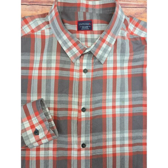 Untuckit Mens Plaid Long Sleeve Button-Up Shirt 3XL - Picture 4 of 6